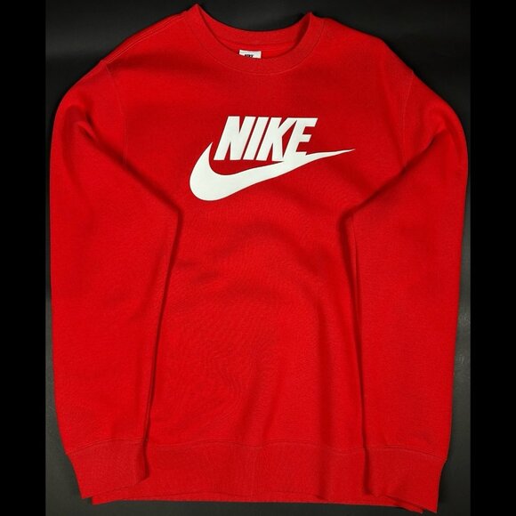 Nike Sportswear Club Fleece Graphic Crew Red DQ4912-657 Men’s Sizes - Picture 1 of 5